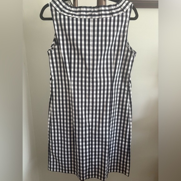 EUC - Talbots Black White Gingham Check Sleeveless Shift Dress 10P Petite - Picture 4 of 7